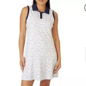 WOMENS LILLIE GREEN LATTICE GOLF DRESS WITH UPF 50 SIZE S